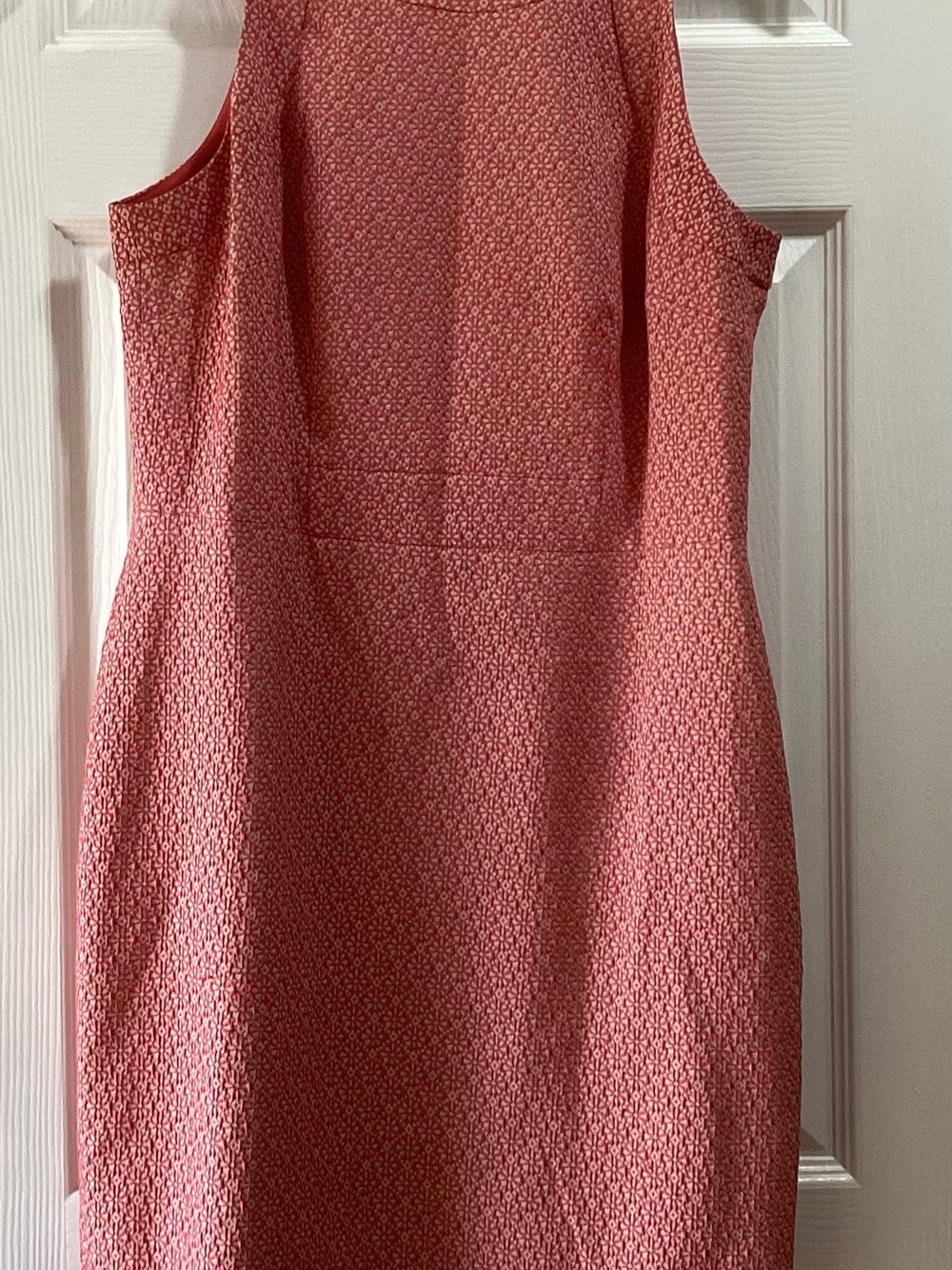 Ann Taylor Coral Textured Midi Sheath Dress